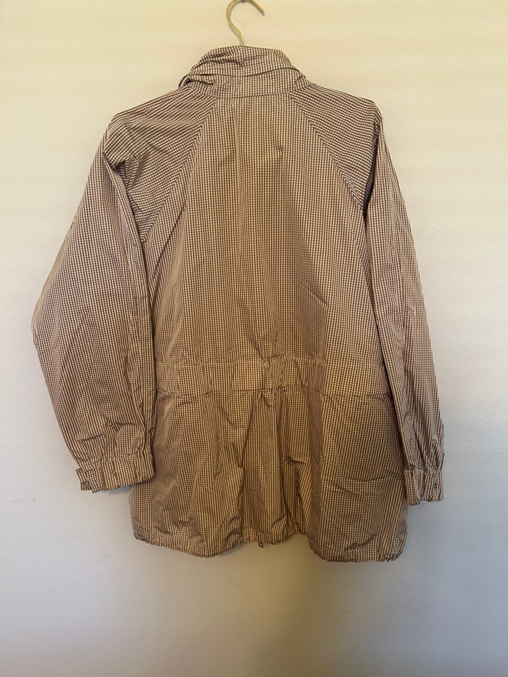 Les Copains BLUE RaincoatLightweight Checked Zip-Front Jacket in Brown and White - Picture 2 of 8